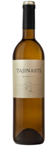 Botella de vino blanco seco de Bodega Tajinaste.